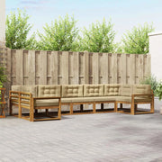 Set di divani da esterno con cuscino 7 pcs Naturale e Beige 3368111