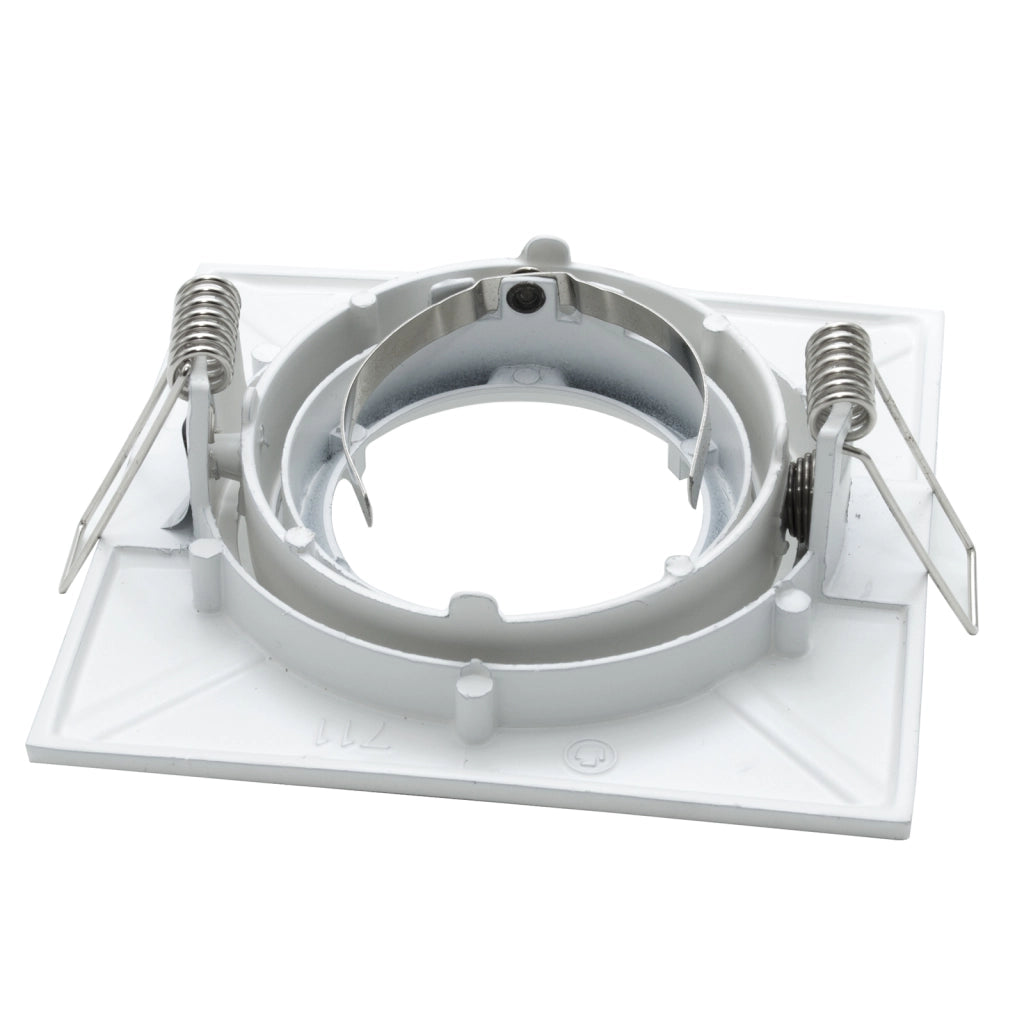 Faretto orientabile quadrato bianco lampada LED 8W GU10 incasso 80mm resa 60W LUCE 6000K