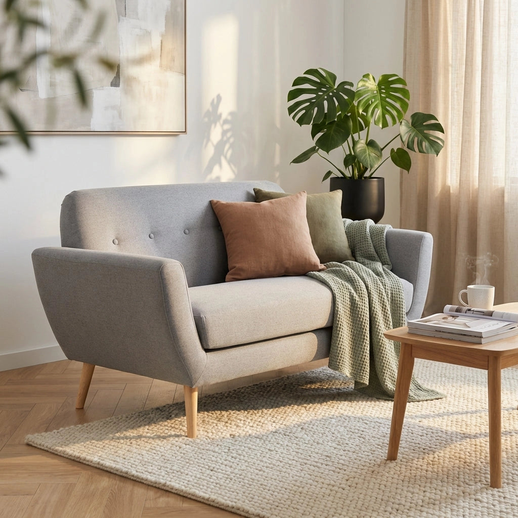 Divano due posti Scandinavo in Tessuto cm 147x79x86 - SILENTE
