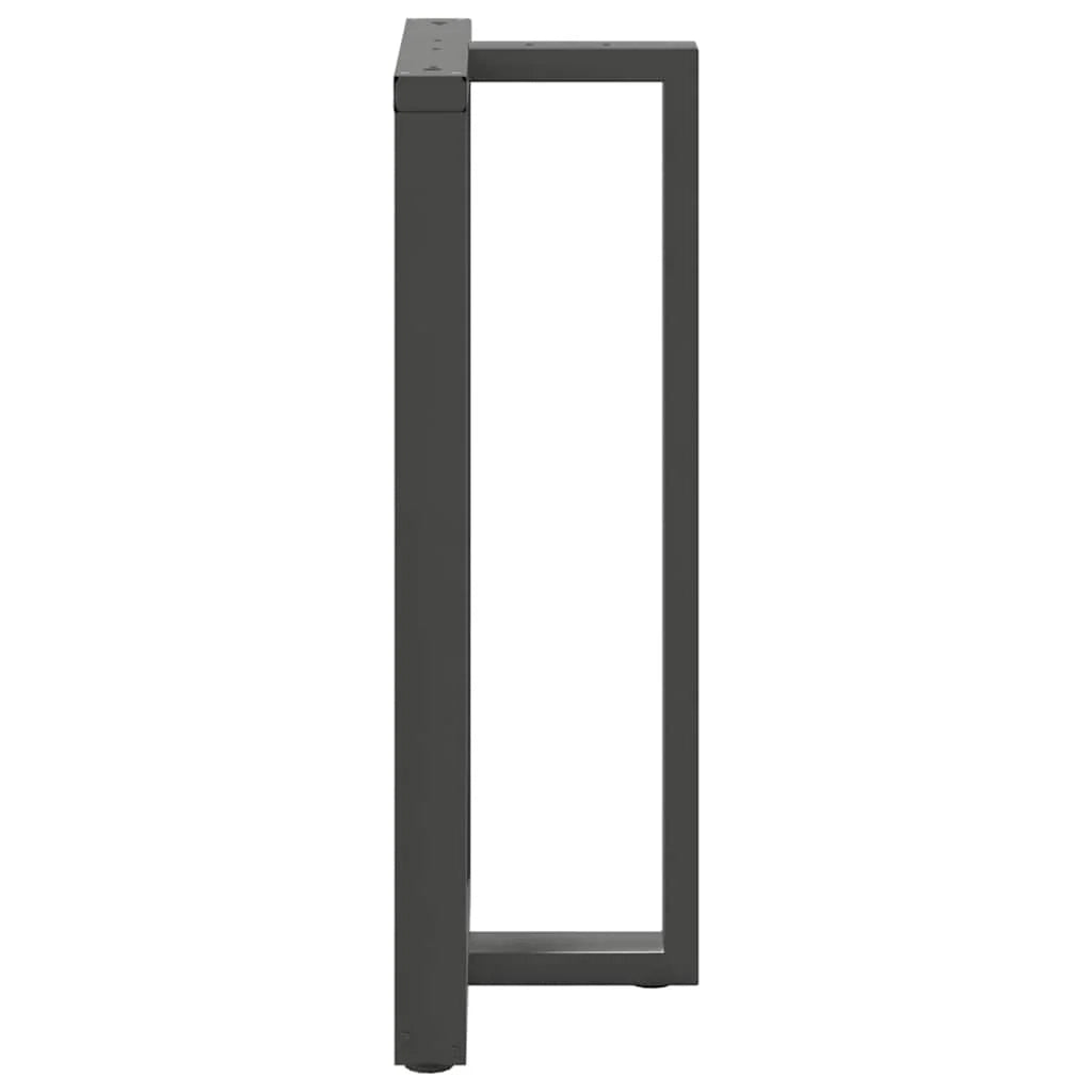 Set di 2 gambe robuste per tavolo da bar a forma di T 60 x 35 x 110 cm con piedini regolabili acciaio antracite 02_0057366