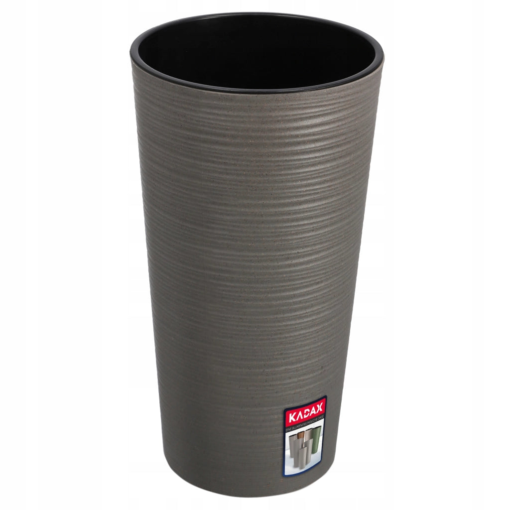 Vaso da fiori KADAX, alto, 47 cm, con inserto, per soggiorno, grigio