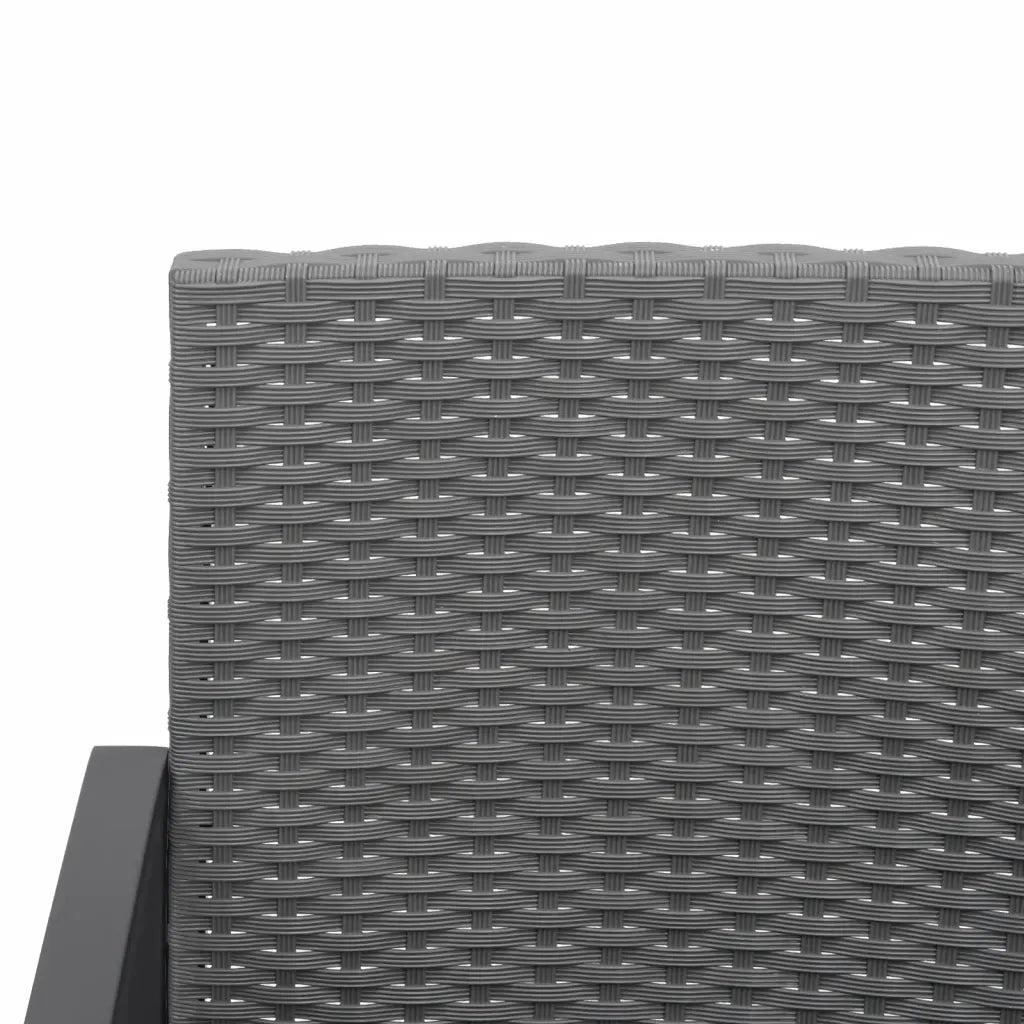 Set Pranzo da Giardino 5 pz con Cuscini PP Rattan Grigio Scuro 360220