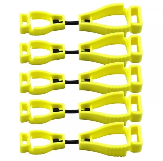 Clip per guanti 5 pezzi - Resistente allo scavo - Duraturo - In plastica - Cerniera flessibile - Presa salda - Clip per guanti