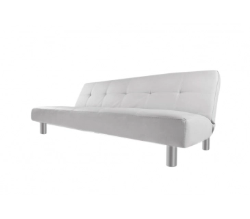 Divano letto 3 posti, reclinabile in ecopelle bianco 180x92cm Sicorage Soffy