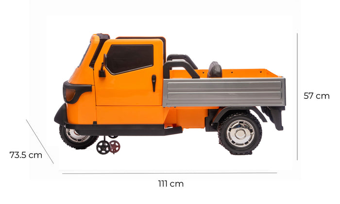Macchina Elettrica per Bambini Licenza Piaggio Apecar 12V Arancione