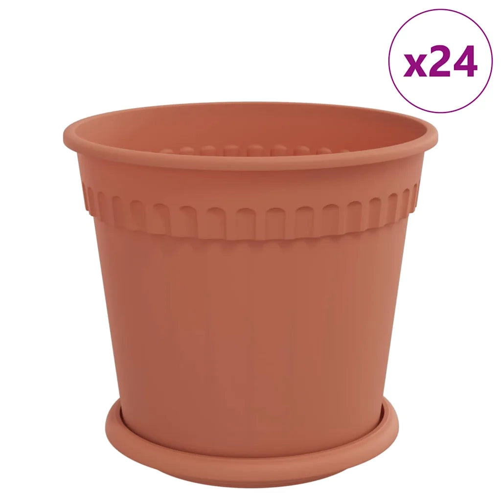 Fioriere | Cassetta per fiori | Vasi per Piante 24 pz Rosso Mattone ? 19 x 16 cm Plastica
