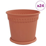 Fioriere | Cassetta per fiori | Vasi per Piante 24 pz Rosso Mattone ? 19 x 16 cm Plastica