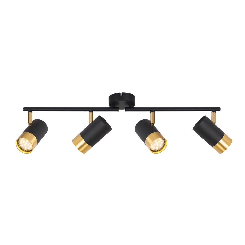 ZMH Faretto da soffitto 4 fiamme GU10 nero oro moderni per soggiorno