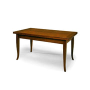Tavolo arte povera allungabile fino 180 in legno massello e mdf con rifinitura in noce 100x70x78 H