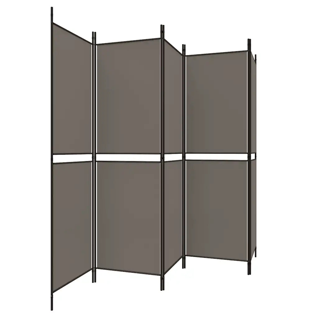 Divisorio a 5 Pannelli Antracite 250x180 cm Tessuto 350220