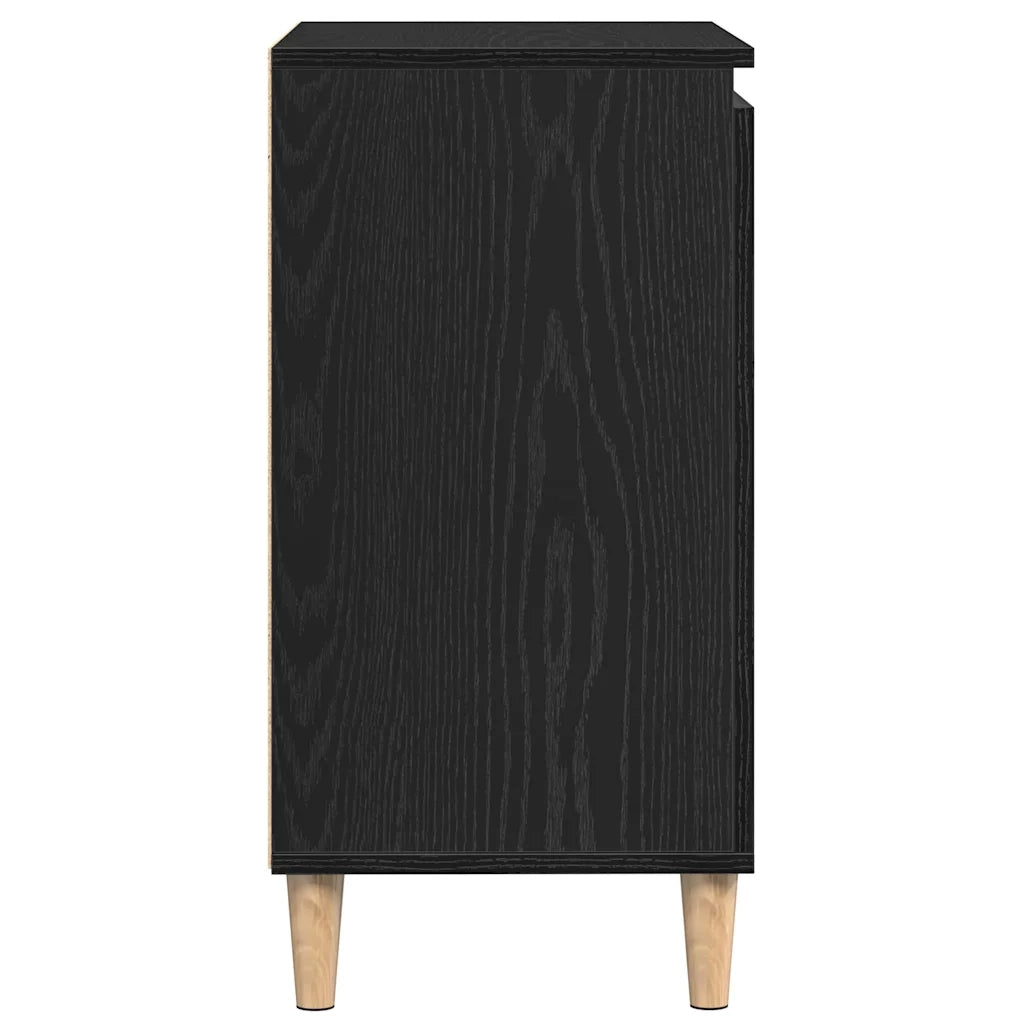Credenza | Madia | Buffet da pranzo | Armadio da pranzo Rovere Nero 60 x 35 x 70 cm Legno multistrato