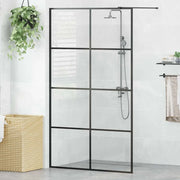 Parete per Doccia Walk-in Vetro Trasparente ESG 115x195cm Nera 151036