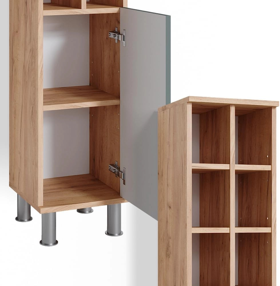 Mobiletto bagno Fynn, Verde, 30 x 130.6 cm porta grande, per la conservazione di accessori da bagno e combinazione con Fynn