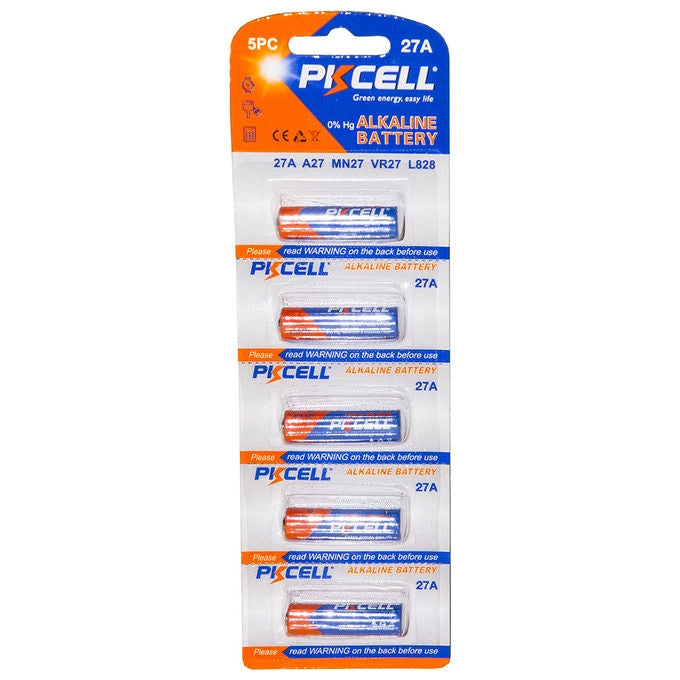 Pkcell pila alcalina 27a 12 volt confezione 5 pz