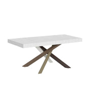 Tavolo allungabile 160/420x90 cm Volantis Premium colore bianco frassino gambe multicolore 4/C