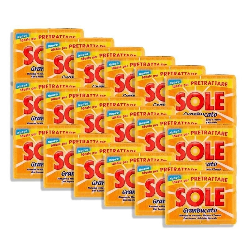 SOLE SET 18 CONFEZIONI DI SAPONE PER BUCATO A MANO DA 2PZ 250 GR