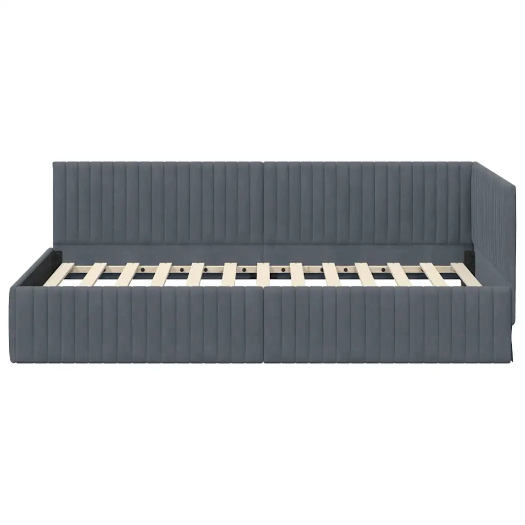 Cornice del letto ad angolo Grigio scuro 100 cm x 200 cm 42016277