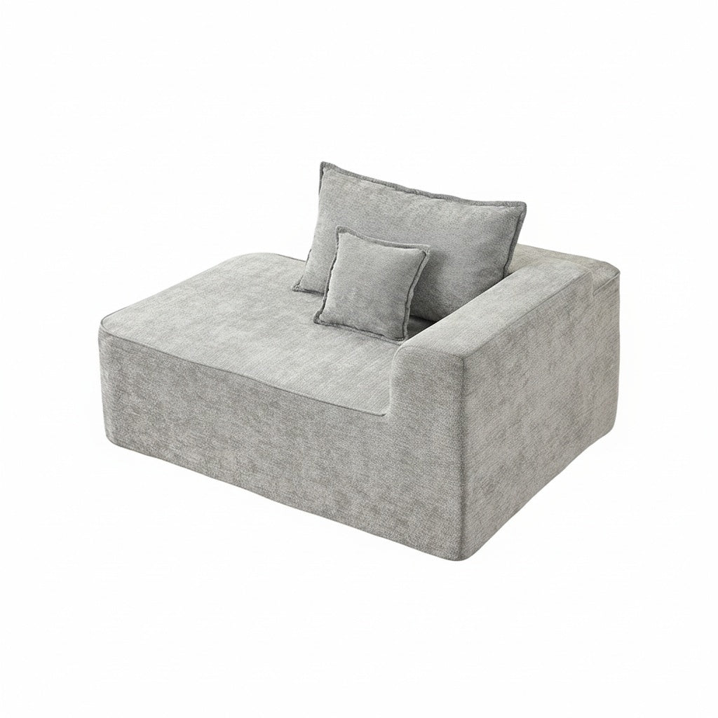 Chaise longue confortable - Xylo - Cuscini morbidi con tasche laterali, grigio