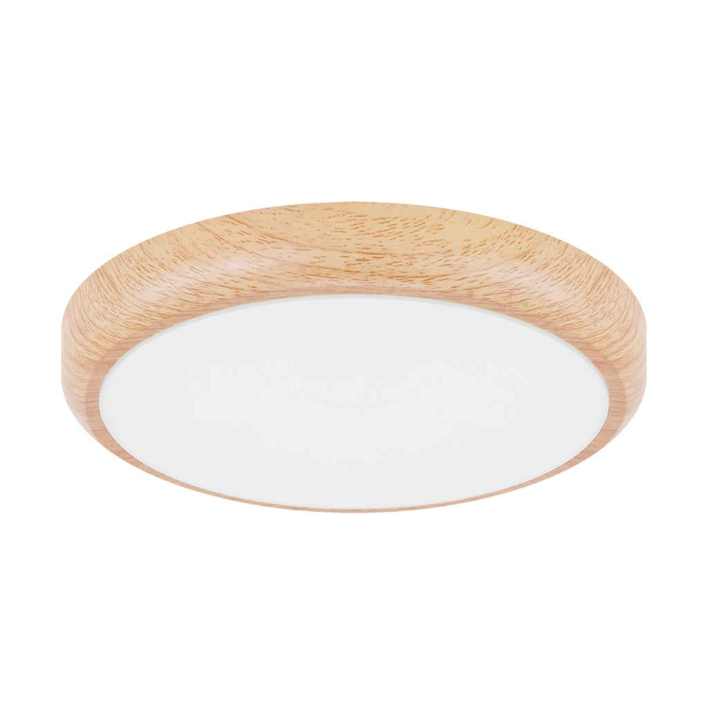 Plafoniera LED tonda 22,5cm 18W CCT legno NASTIA Struhm