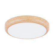 Plafoniera LED tonda 22,5cm 18W CCT legno NASTIA Struhm