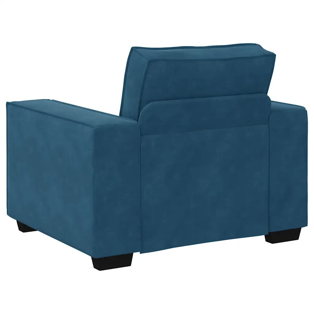 Set di Divani 3 pz con Cuscini Blu in Velluto 3324627