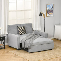 Divano Letto 2 Posti 154x87x89 cm in Tessuto Grigio