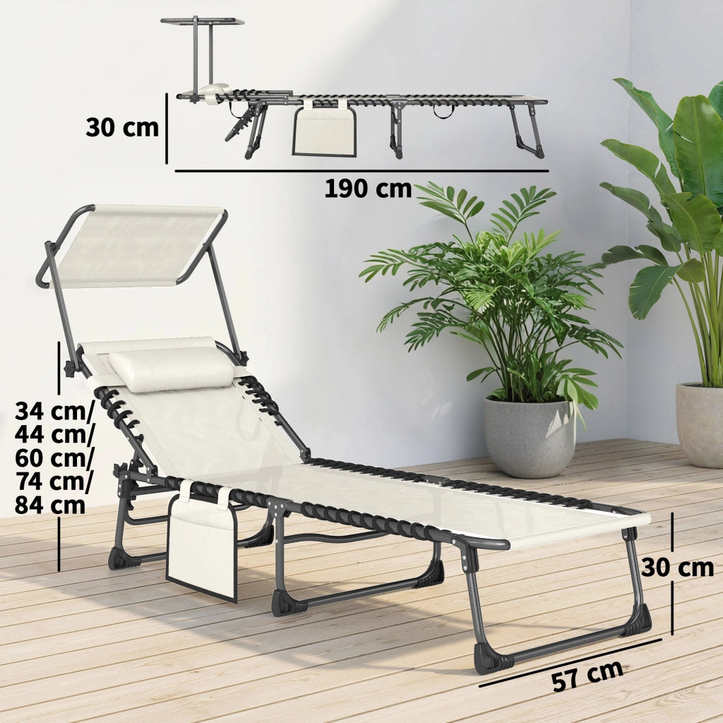 Poltrone reclinabili da giardino ¨C zephmum ¨C 2 pezzi, crema, polyrattan