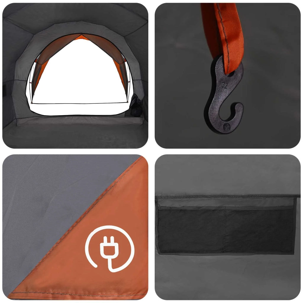 Tenda Familiare Grigio e arancione 610 x 610 x 210 cm