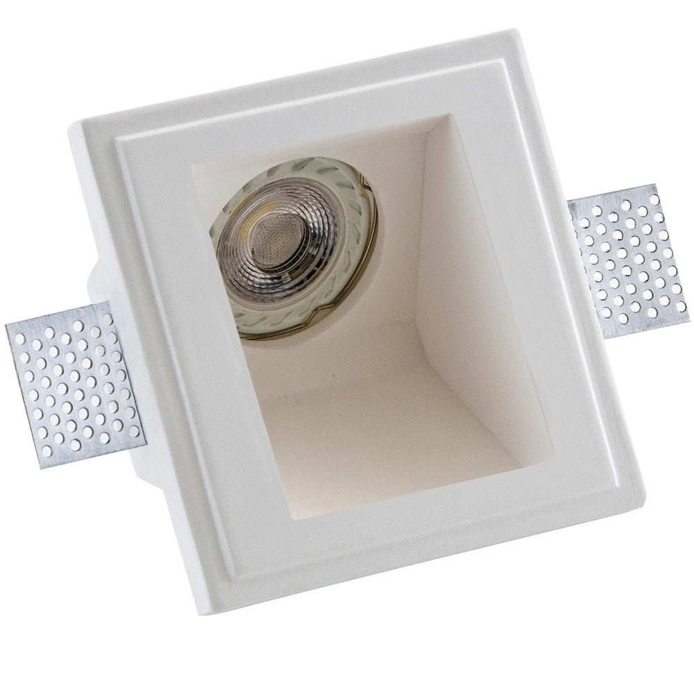 Trade Shop - Porta Faretto Gesso Incasso Scomparsa 12x12cm Quadrato Led Luci Controsoffitto -