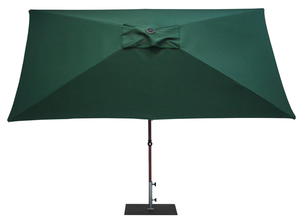 Ombrellone da Giardino 3x2 m Palo Ø38 mm in Alluminio Effetto Legno Tessuto Poliestere Trend Wood Verde