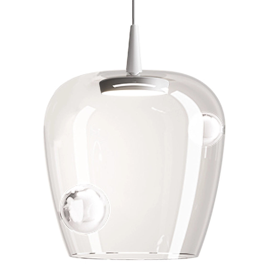Zafferano Lampada a sospensione Bilia 27 LED 8W 2700K 645lm Vetro Borosilicato Bianco Trasparente 230V Design Moderno ed Elegante per Interni