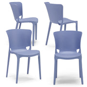 Set 4 sedie in polipropilene JUMBO, 100% MADE IN ITALY, impilabile, resistente ai raggi UV, design moderno, ideale per sala da pranzo, cucina, sala d’attesa, bar, ristoranti o giardino, colore Carta da Zucchero