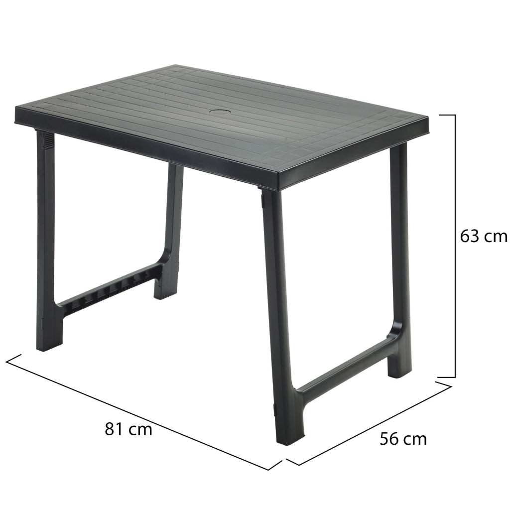 Beechwood, Tavolo da Esterno 6 Posti Made in Italy, 81x56x63h cm Nero Antracite