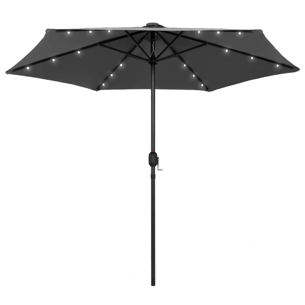 Ombrellone con Luci a LED e Palo in Alluminio 270 cm Antracite cod mxl 20772