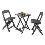 Salottino Outdoor Cassville, set Salotto da Esterno 2 Posti Made in Italy, Nero Antracite