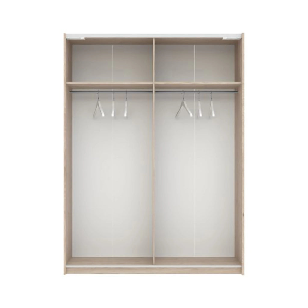 Armadio Camera da Letto Manita, Guardaroba 2 Ante 2 Ripiani, 150x204h cm Marrone Rovere