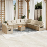 Set Divani da Giardino 12 pz con Cuscini Beige in Polyrattan 3256975