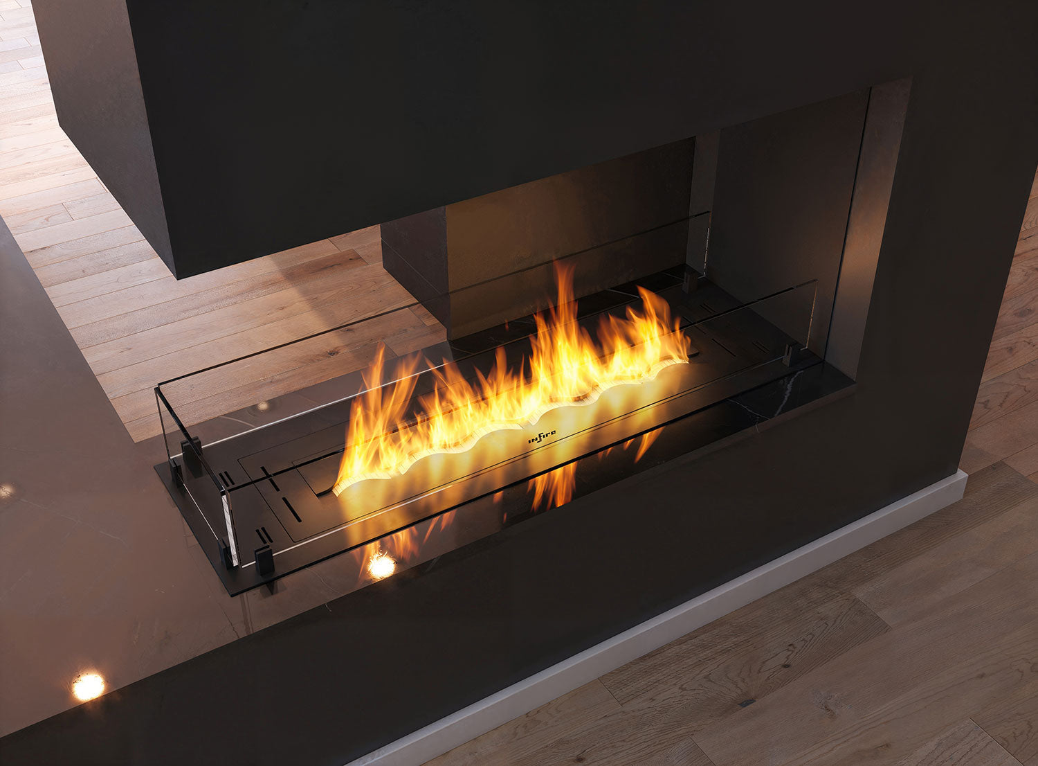 Camino a Bioetanolo da Incasso 100x30x60 cm Infire U1000 Slim Nero