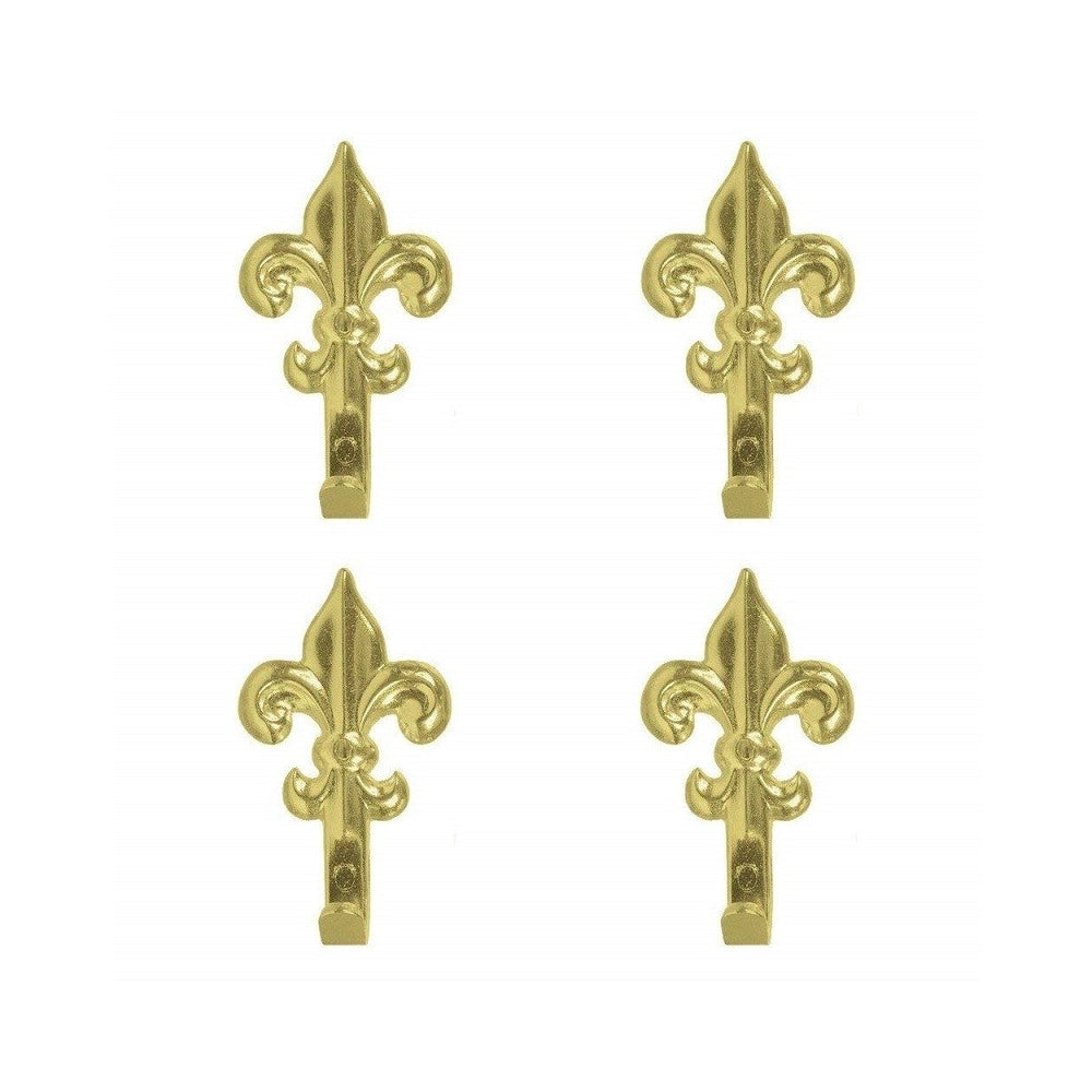 Trade Shop - Set 15 Ganci Oro 44mm Appendino Per Quadro Forma Giglio Fiorentino Con Chiodi -