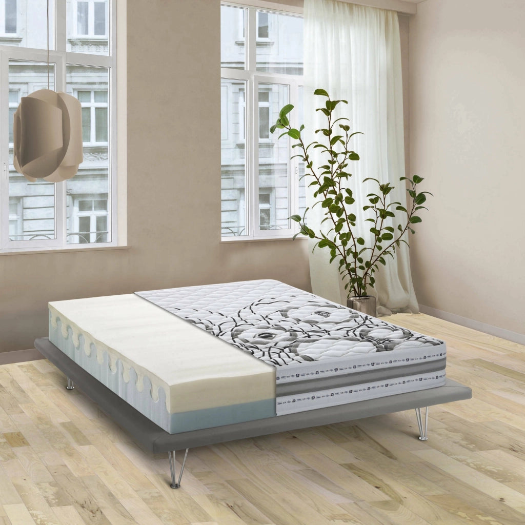 Materasso piazza e mezza Wien, Materasso in Memory foam e Waterfoam, 100% Made in Italy, Antiacaro e Anallergico, cm 120x190h 22
