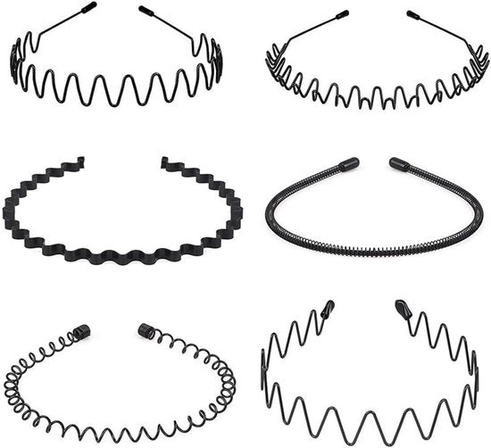 Accessori per capelli 6 in pack - nero - per uomo e donna - per sport, trucco e cura della pelle