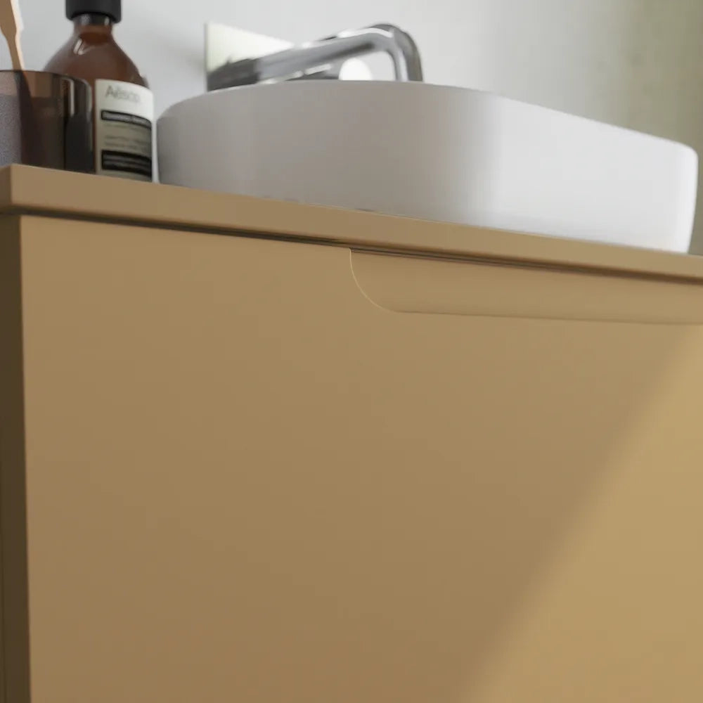 Mobile bagno sospeso 60 cm un cassetto sabbia opaco con top | Ardenne