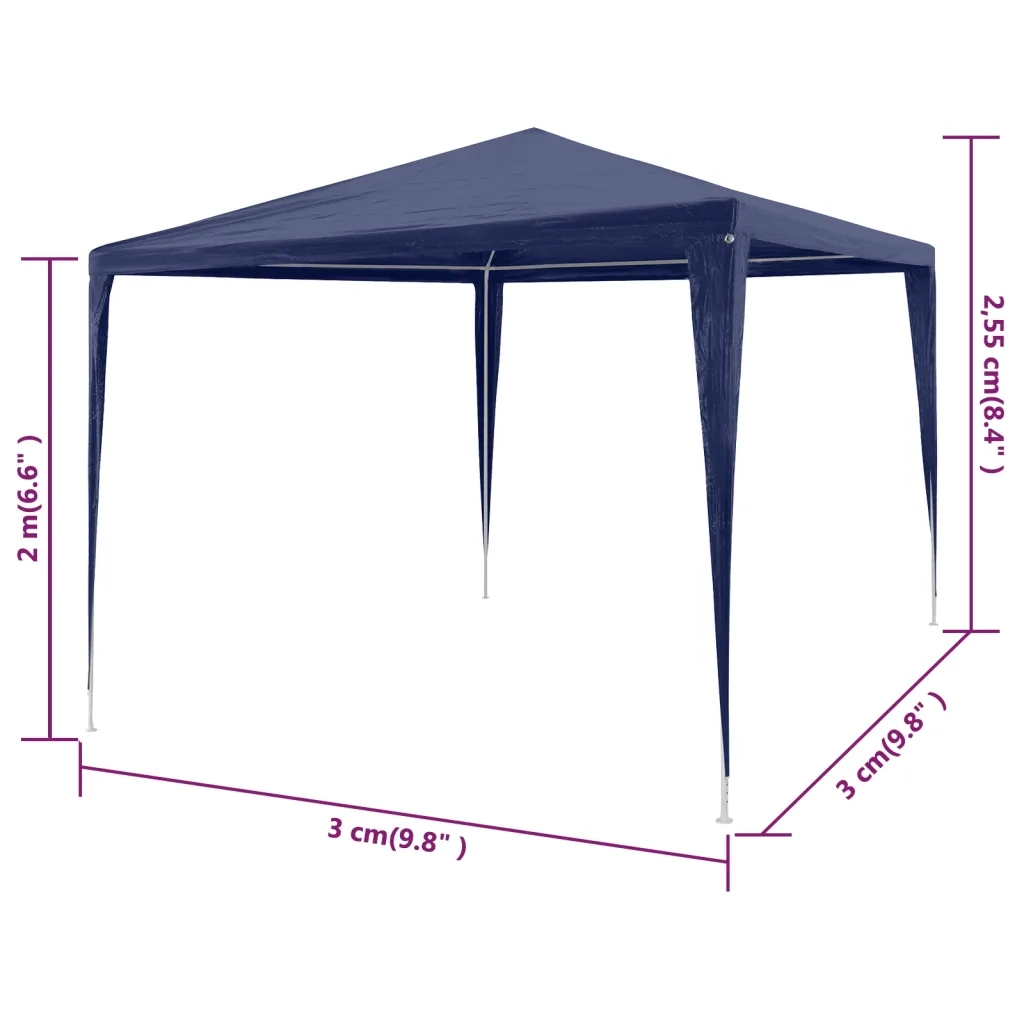 Gazebo da Esterno Tenda per Feste 3 x 3 Blu 90333
