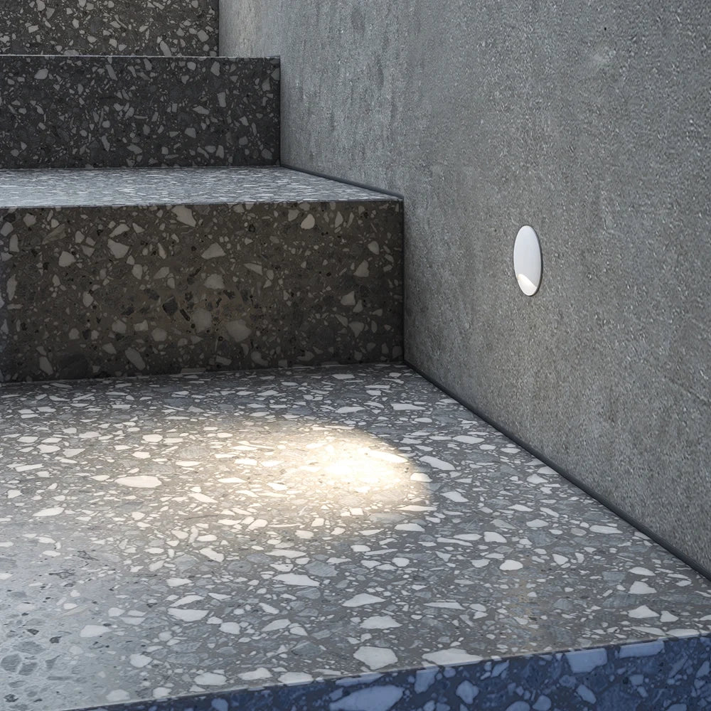 Segnapasso Da Esterno Moderno Biscotti Led Integrato 3W Alluminio Bianco Ip65