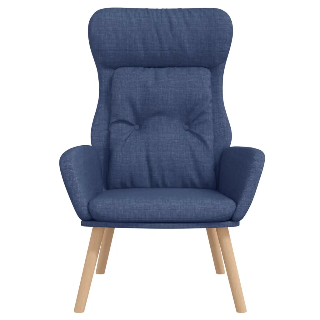 Poltrona | Sedia Relax Rilassante Blu in Tessuto