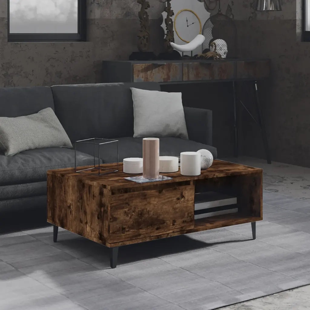 Tavolino da salotto | Tavolino da caff¨¨ | Tavolino da Soggiorno Rovere Fumo 90x60x35 cm in Truciolato
