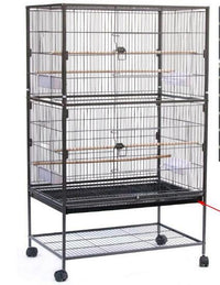 Voliera Gabbia per Uccelli 78x52x132 cm in Acciaio Grigio scuro