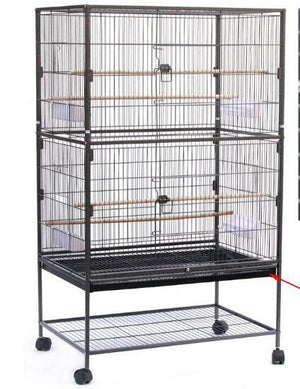 Voliera Gabbia per Uccelli 78x52x132 cm in Acciaio Grigio scuro