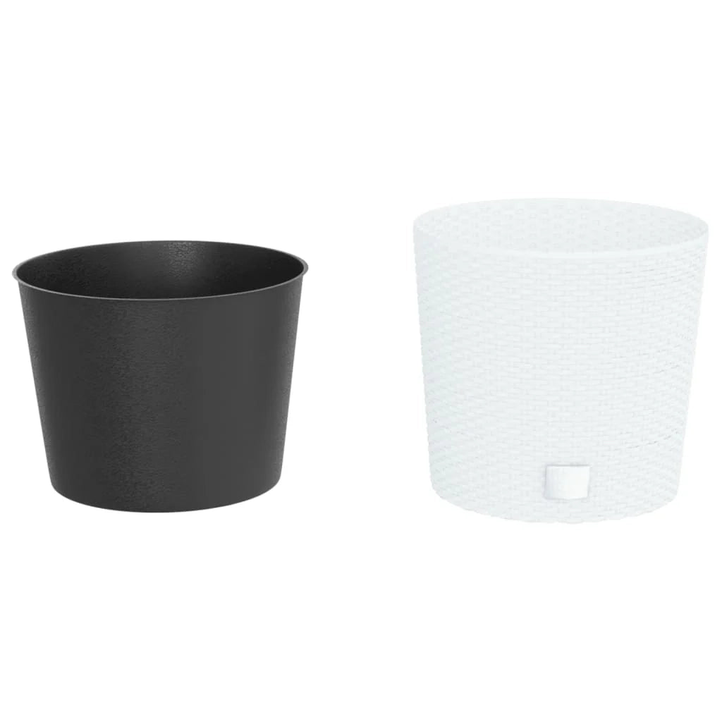 Fioriera rialzata per piante e fiori per terrazza giardino e interni rimovibile 15/15,3 L rattan PP bianco 02_0038601