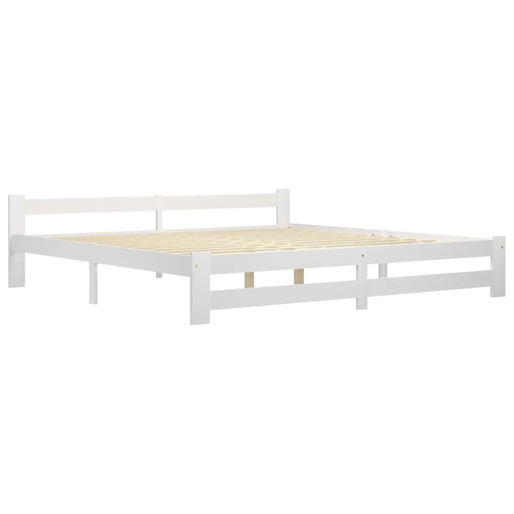 Giroletto senza Materasso Bianco 200x200 cm Legno Massello Pino 322004